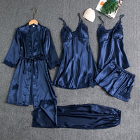 Helene | 5-teiliges Nachtwäsche-Set – Blau