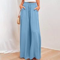 La Bali Sommerhose | Relaxed luftige sommerhosen damen mit Weite Beinhosen – Hellblau
