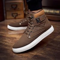 Owen | Neue High Top Canvas Freizeitschuhe Männer – Braun