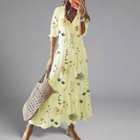Cyratrud | Elegantes Maxikleid mit luftiger Leichtigkeit – Gelb