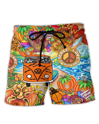 Herren Trendige Graffiti Badeshorts | Bequem und Schnell Trocknend – Orange