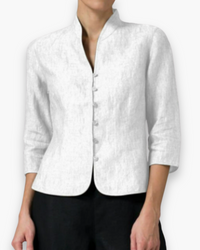 Damen Elegante Bluse mit Stehkragen | Festliche Anlässe – Weiß