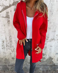 Easora™ - Lässiger und Bequemer Hoodie im Cardigan-Stil – Rot