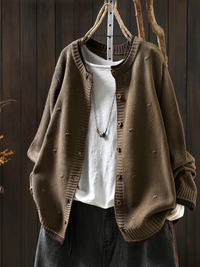 Aileen | Strickjacke mit Struktur – Sandfarbe