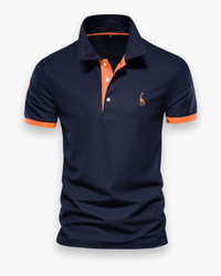 Herren Zeitloses Poloshirt | Elegantes Design – Orange Marineblau