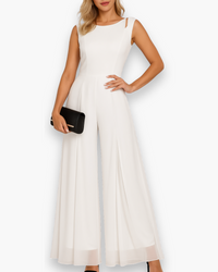 Damen Elegantes Vielseitig Jumpsuit | Durchsehen – Weiß