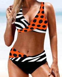 Earle - Buntes Bikinibadekleid – Orange