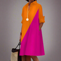 Sandrine™ | Elegantes Freizeit-Polokleid – Orange