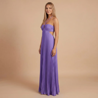 Nancy - Faltenrock Halter Cut-Out Maxikleid – Lila