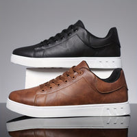 Rex | Herren Leder-Sneaker Low-Top Cupsole Casual – Braun