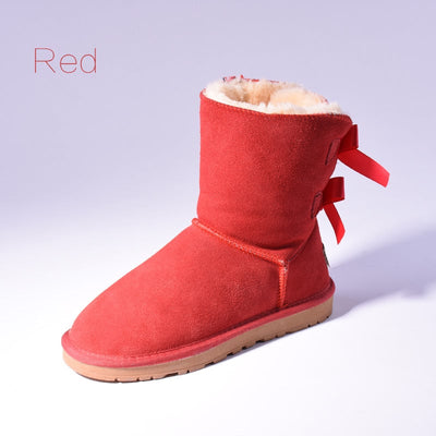 Lela | Warme Schneestiefel mit Fell und Schleifen für Frauen