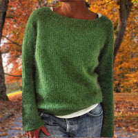 Gemütlicher Strickpullover – Mühelose Wärme mit Entspanntem Charme – Grün