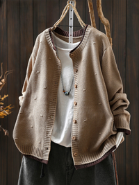 Aileen | Strickjacke mit Struktur – Creme