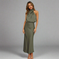 Elgunde | Stilvolles Abendkleid – Oliv