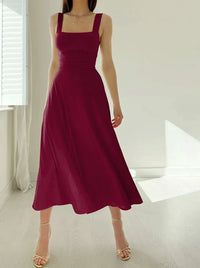 Verenar | Einfaches Kleid für Damen – Weinrot