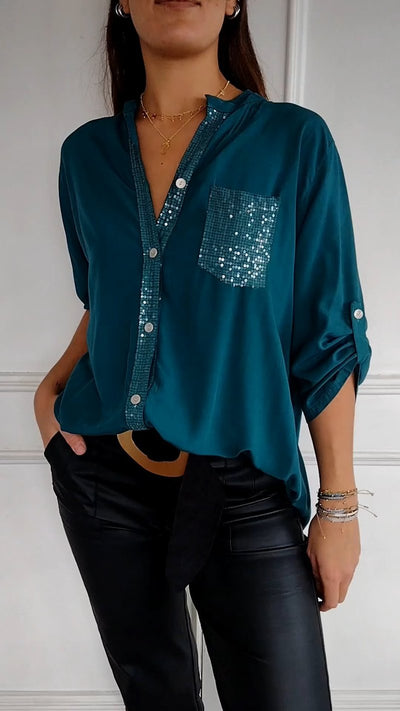 Eveline - Sequin-Ärmeltop