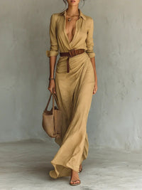 Amira™ - Elegante Wickelkleid – Khaki