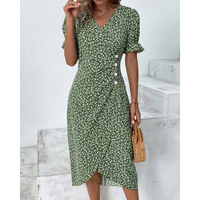 Florence™ Elegantes Wickelkleid – Grün