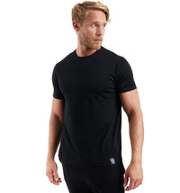 Herren Kurzarm Rundhals Einfach T-Shirt – Schwarz