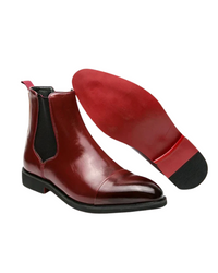 Premium Chelsea-Stiefel aus Leder – Rot