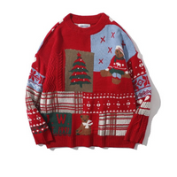 Unisex Klassischer Strickpullover | Weihnachten – Rot