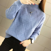 WALDA - WARME ROLLKRAGENPULLOVER – Blau