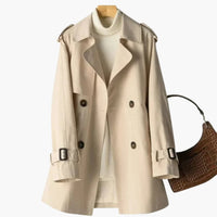 Doppelreihiger Trenchcoat für Damen – Khaki