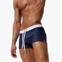 Kurze Badehose für Herren – Enganliegend mit Kordelzug – Marine