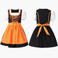 Besticktes Dirndl kleid für Mädchen - Oktoberfest 2025 – Orange