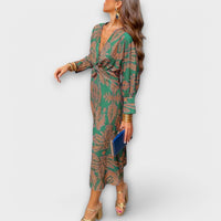 Oriana - Elegantes Kleid mit langen Ärmeln – Grün