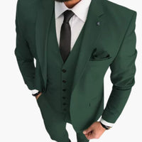 Slim Fit Anzug Set - Herrenanzug 3-teilig für Hochzeit Event – Grün