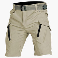 Herren Tactical Sommershorts mit Cargotaschen und Gürtel – Khaki