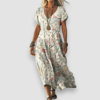 LUNA - VINTAGE KLEID MIT FARBVERLAUF – Beige
