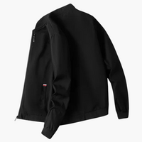 Herrenjacke mit Rippkragen und Taillentaschen – Schwarz