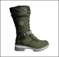 FrostLuxe™ - Schnürstiefel für den Winter – Grün