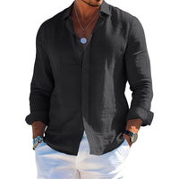 Félicien - Angenehmes langärmeliges Poloshirt – Schwarz