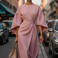 Lauriane - Stilvolles Damenkleid mit Laternenärmeln – Rosa