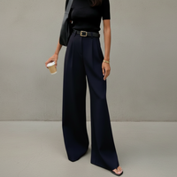 Marlene - Stylische Hose mit weitem Schnitt – Dunkelblau