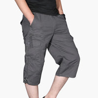 Herren 3/4 Cargohose mit Taschen für Frühling und Sommer – Grau