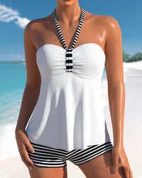 Schickes Zweiteiliges Tankini Set Für Damen | Neckholder – Weiß
