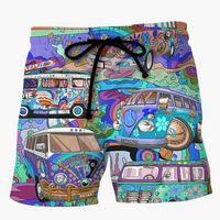 Simon | Bedruckte Badeshorts – Blau