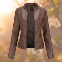 KIRSTEN - ELEGANTE UND EINZIGARTIGE LEDERJACKE – Dunkelbraun