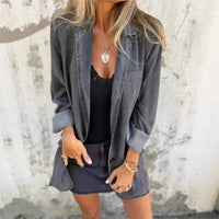 JUNA - OVERSIZE-BLAZER AUS DENIM – Grau