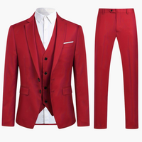 Hochzeitsanzug Einreiher - Stilvoller Herren Look für Gäste – Rot