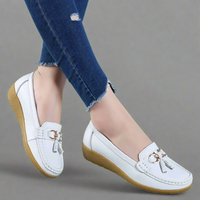 Adeltraut | Handgefertigte bequeme Ledermokassins – Weiß