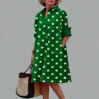 Hadelind | Elegantes Maxikleid für Besondere Anlässe – Grüne Punkte