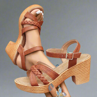 Zephira | Modische Gladiator-Sandalen mit High Heels für den Sommer – Braun