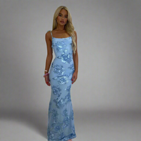 Adelmira | Premium Floral Maxi Kleid – Himmelblau
