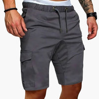 Herren Cargo Shorts mit Taschen und elastischem Bund für Sommer – Grau