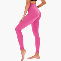 Damen Leggings mit Leopardenmuster und hohem Bund aus Stretchmaterial – Rosa
